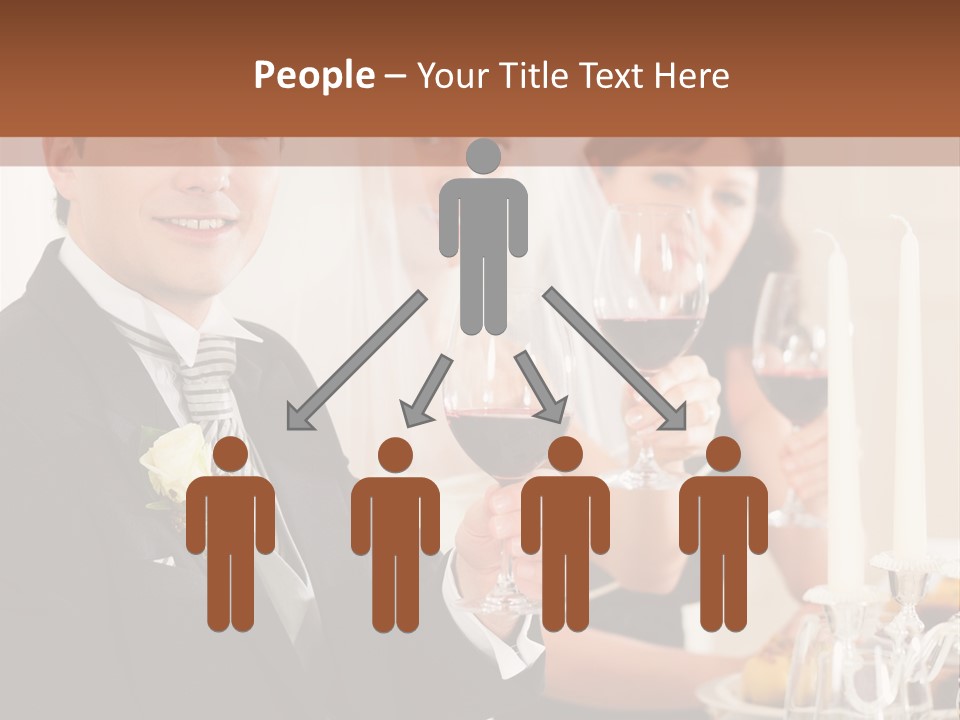 Smoking Wine Bride PowerPoint Template