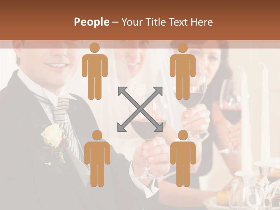 Smoking Wine Bride PowerPoint Template