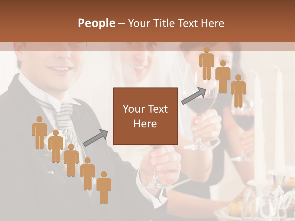 Smoking Wine Bride PowerPoint Template