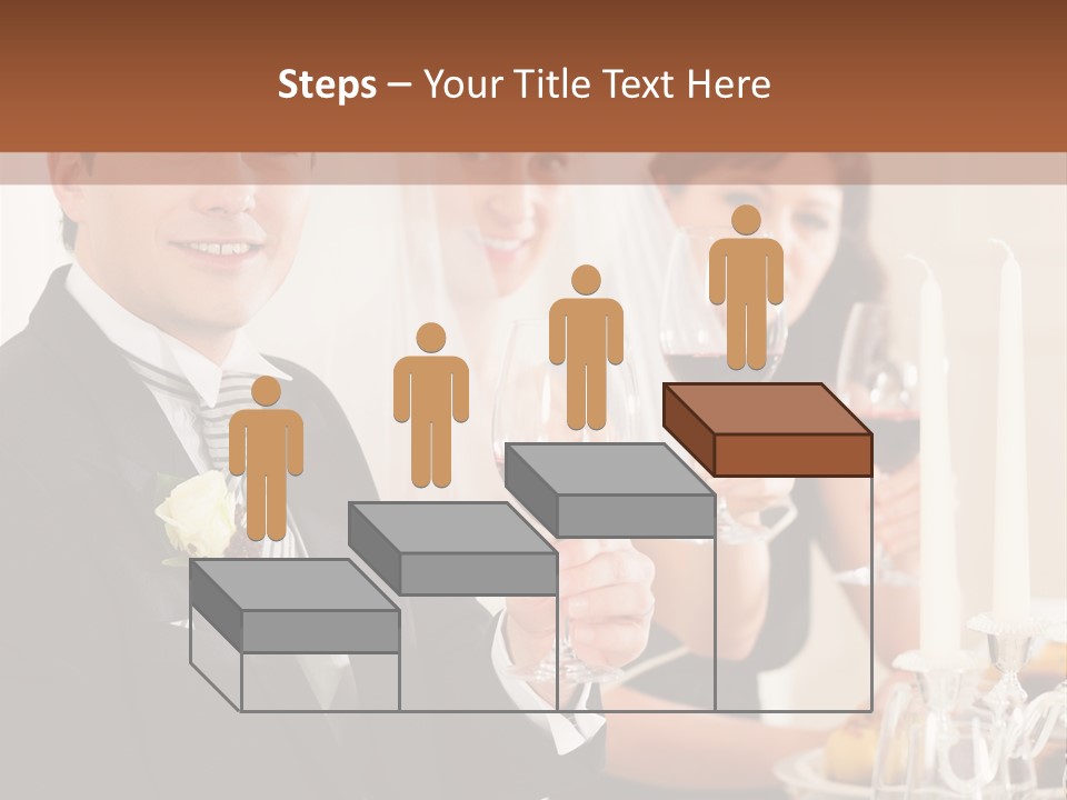 Smoking Wine Bride PowerPoint Template