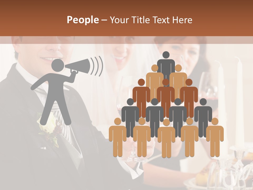 Smoking Wine Bride PowerPoint Template