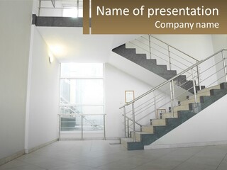 Building Stairway Staircase PowerPoint Template