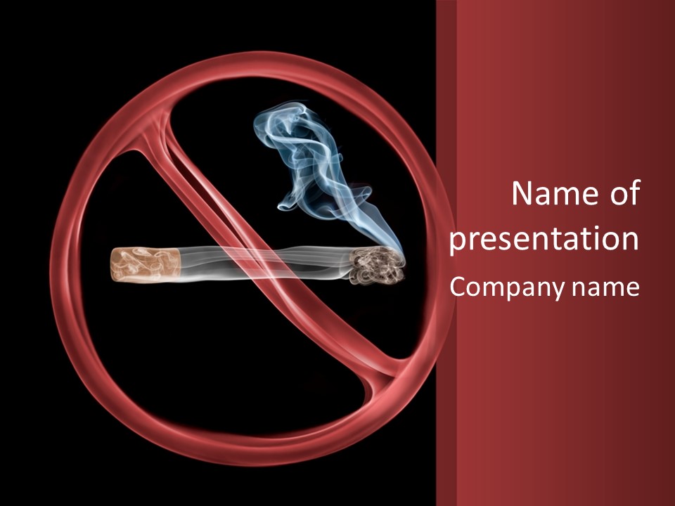 Forbidden Interdiction Cigarette PowerPoint Template