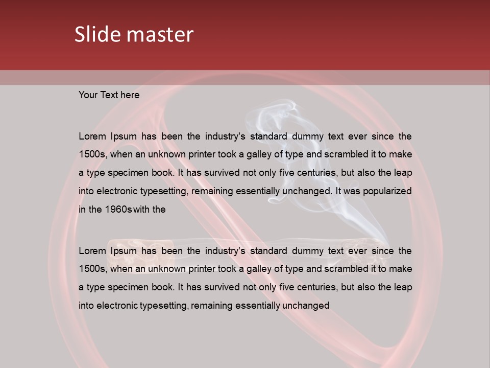 Forbidden Interdiction Cigarette PowerPoint Template