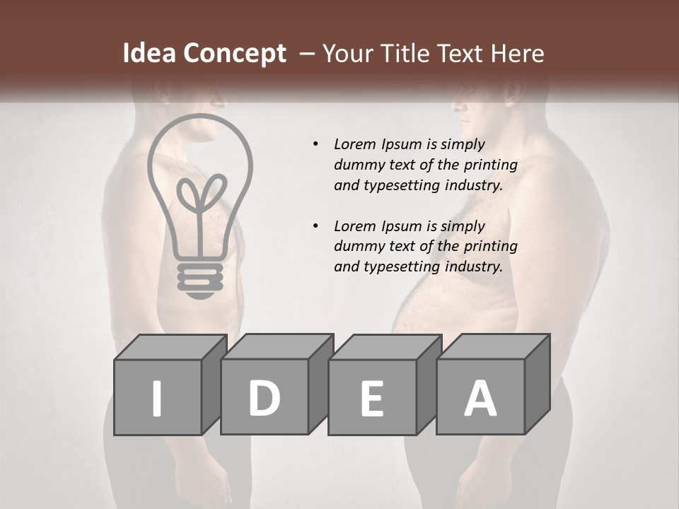 Man Lose Weight Adult PowerPoint Template