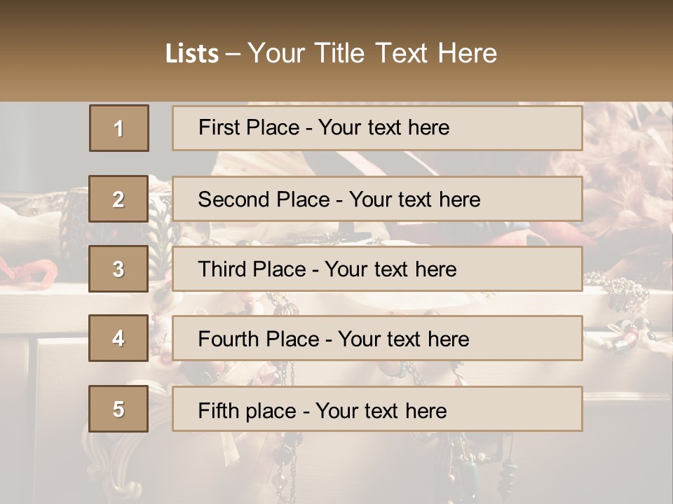 Feathers Earrings Commode PowerPoint Template