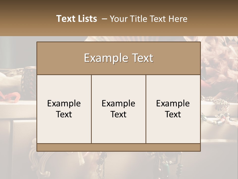 Feathers Earrings Commode PowerPoint Template