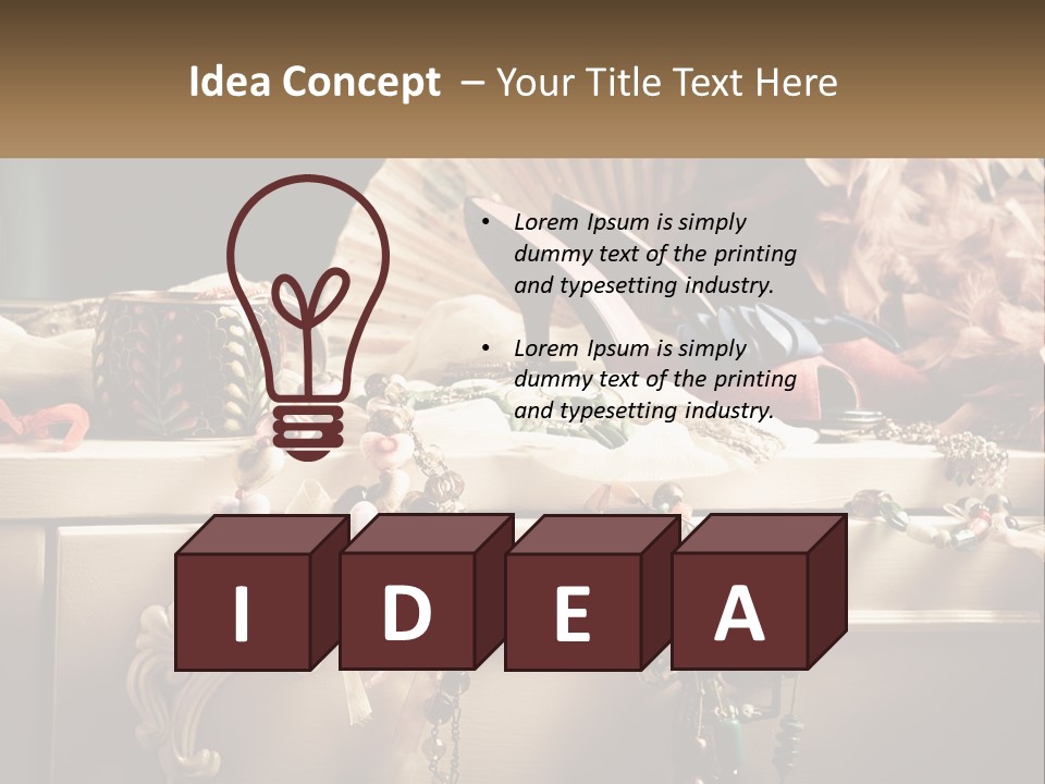 Feathers Earrings Commode PowerPoint Template