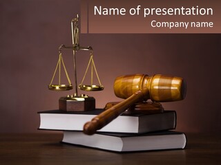 Sentence Wooden Lawyer PowerPoint Template