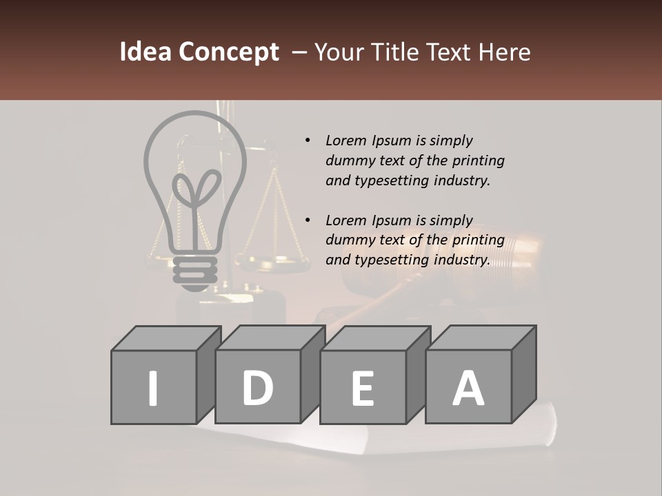 Sentence Wooden Lawyer PowerPoint Template