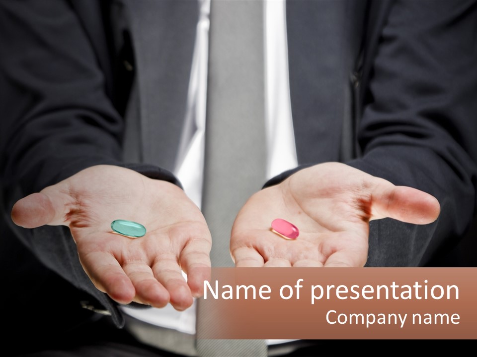 Health Tablet Holding PowerPoint Template