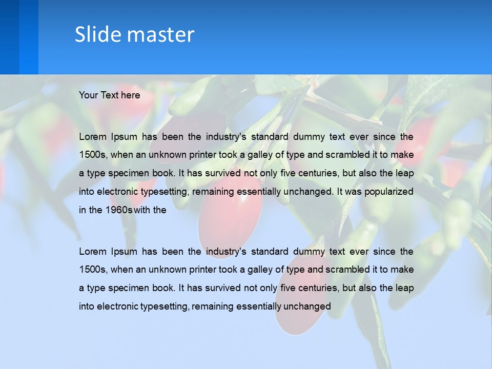 Antiaging Goji Barbarum PowerPoint Template