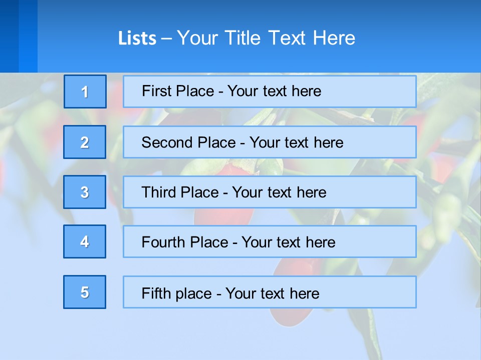 Antiaging Goji Barbarum PowerPoint Template