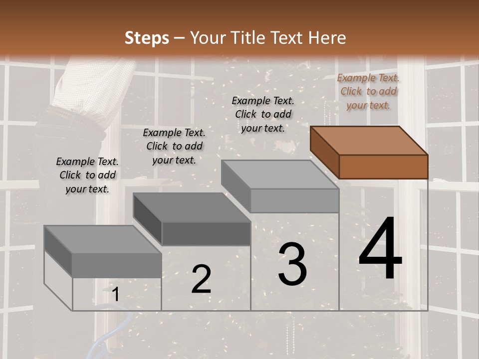 Steps Decorating Illuminated PowerPoint Template