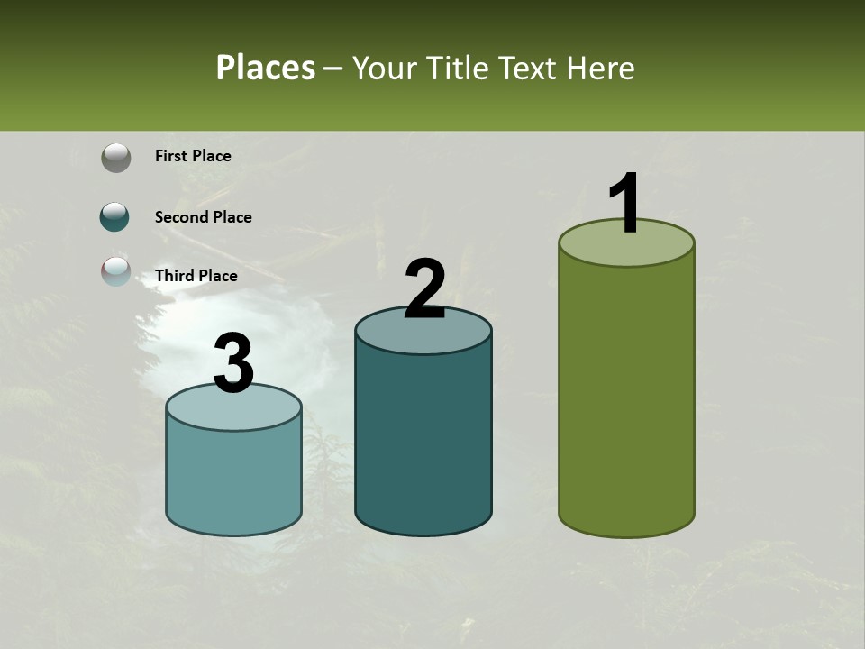 Green Glow Koosah Falls PowerPoint Template