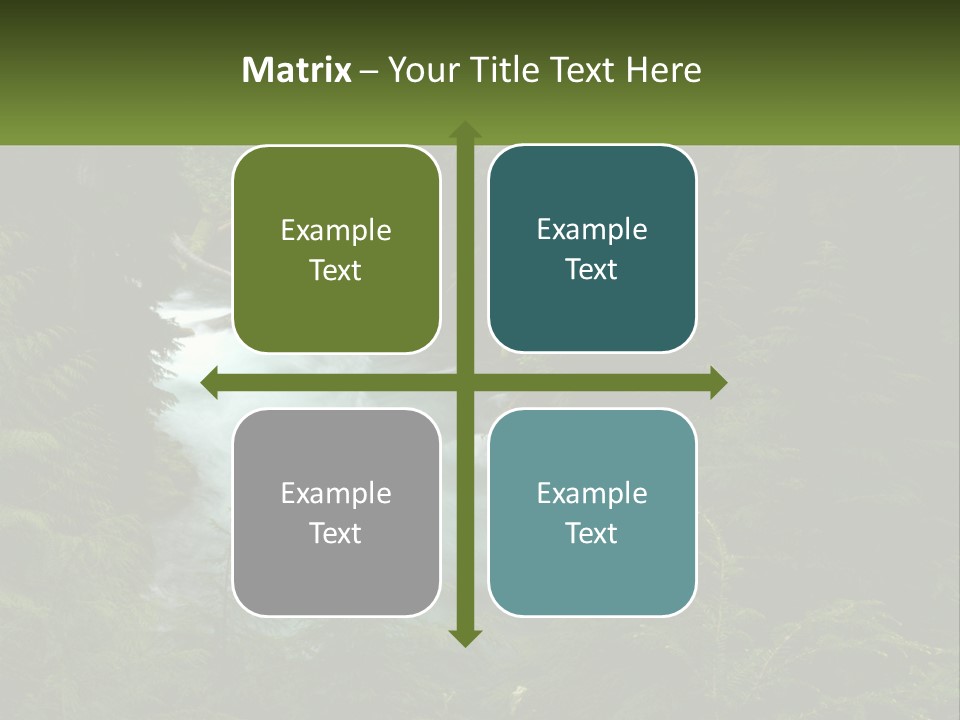 Green Glow Koosah Falls PowerPoint Template