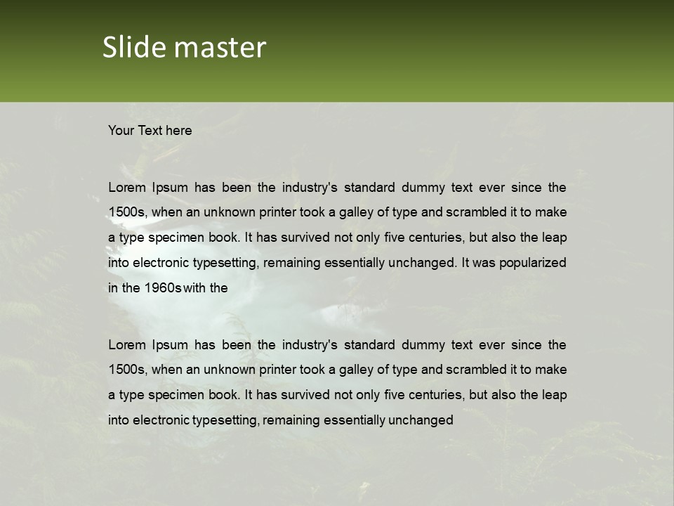 Green Glow Koosah Falls PowerPoint Template