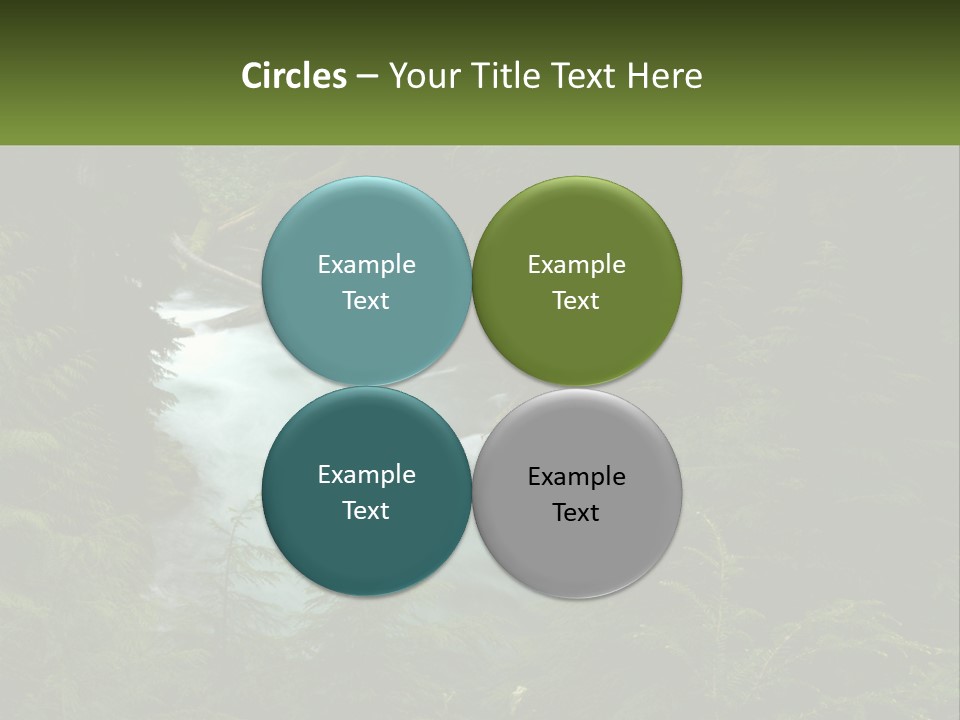 Green Glow Koosah Falls PowerPoint Template