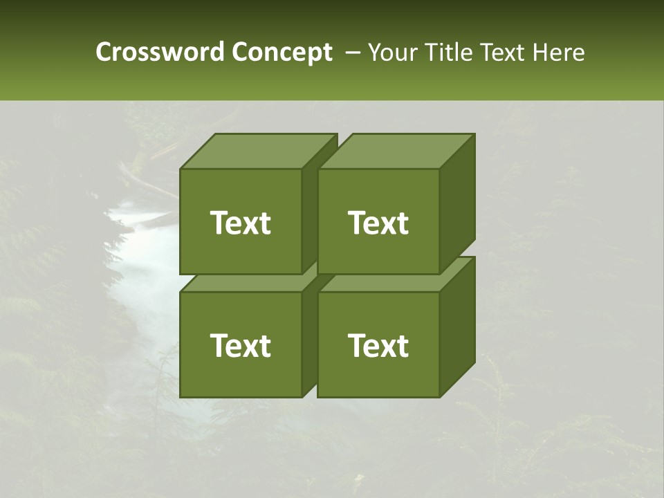 Green Glow Koosah Falls PowerPoint Template