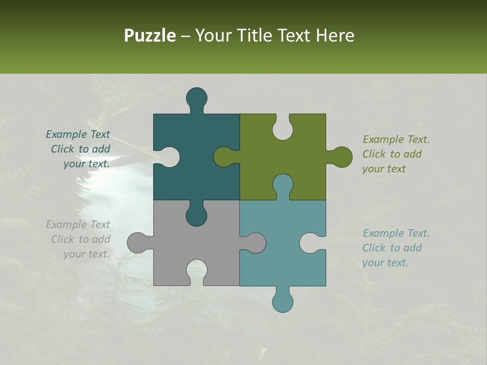 Green Glow Koosah Falls PowerPoint Template