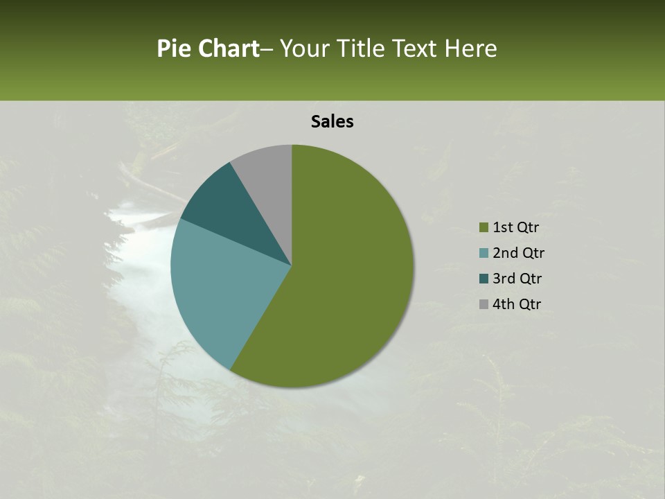 Green Glow Koosah Falls PowerPoint Template