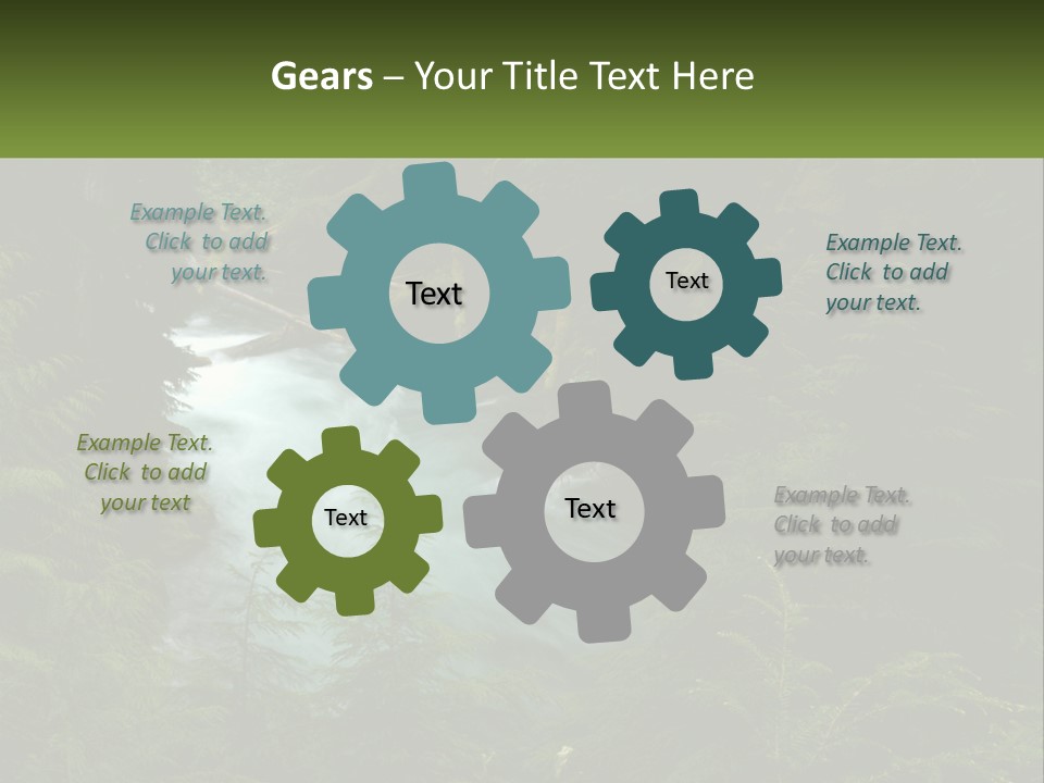 Green Glow Koosah Falls PowerPoint Template