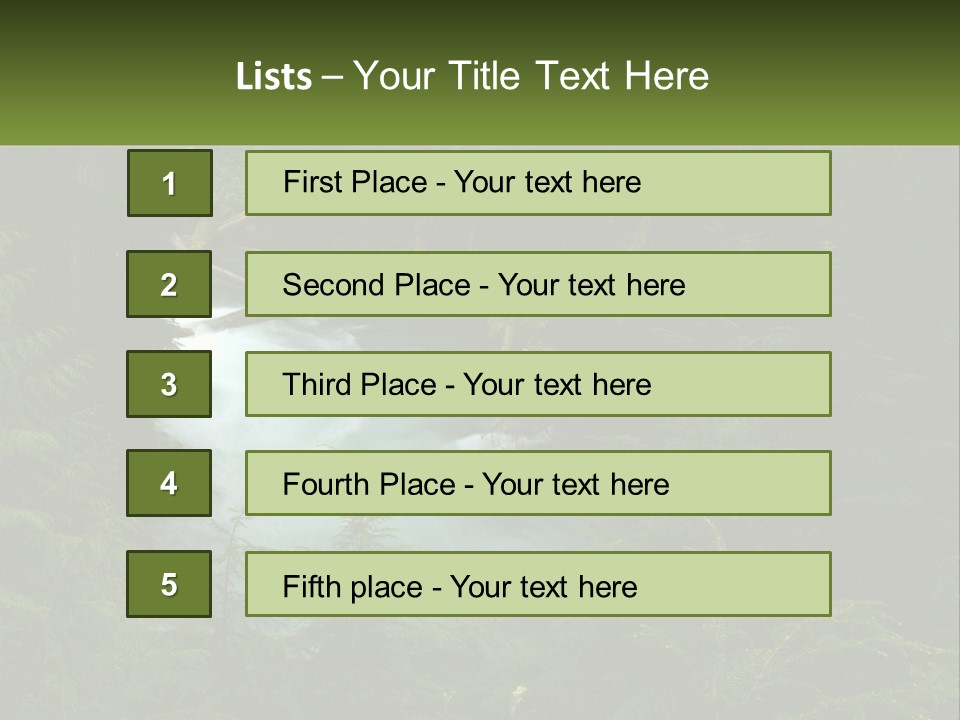 Green Glow Koosah Falls PowerPoint Template