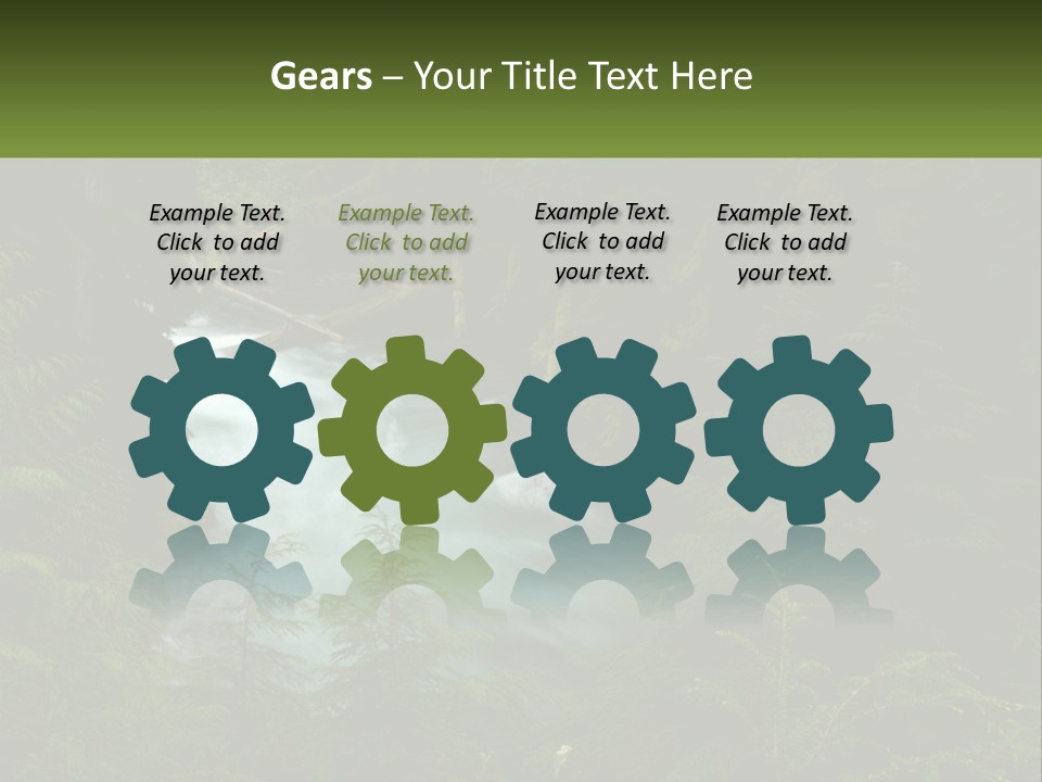 Green Glow Koosah Falls PowerPoint Template