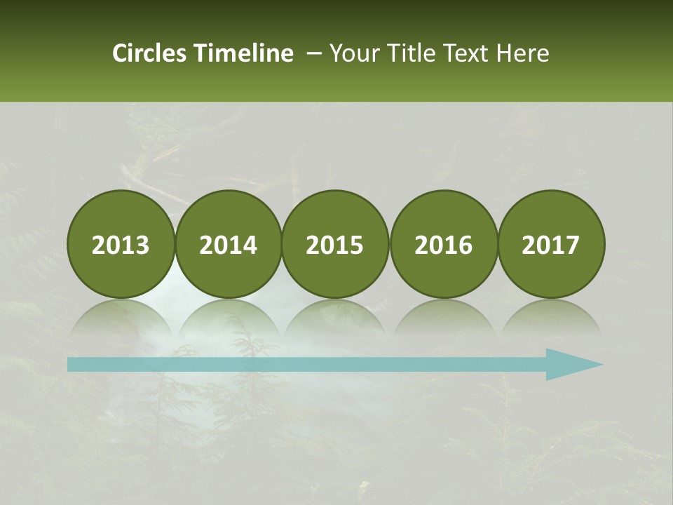 Green Glow Koosah Falls PowerPoint Template