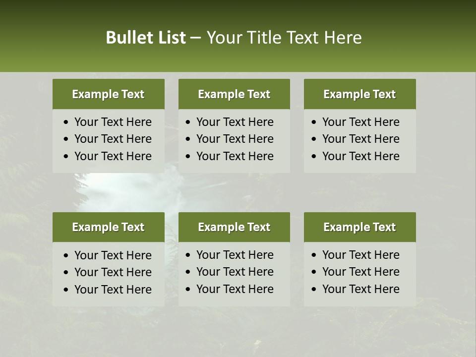 Green Glow Koosah Falls PowerPoint Template