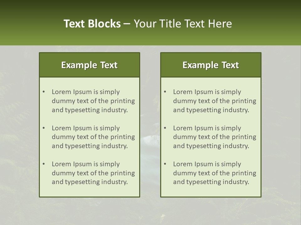 Green Glow Koosah Falls PowerPoint Template