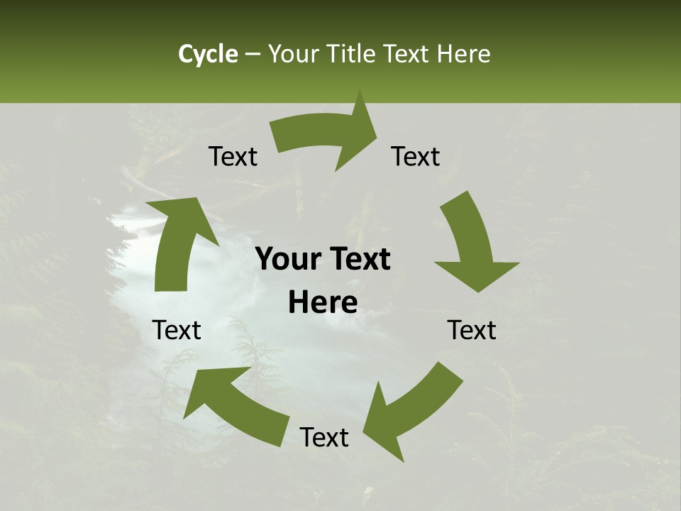 Green Glow Koosah Falls PowerPoint Template