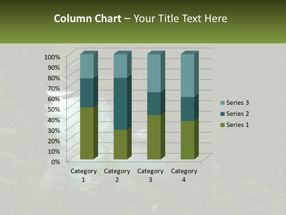 Green Glow Koosah Falls PowerPoint Template
