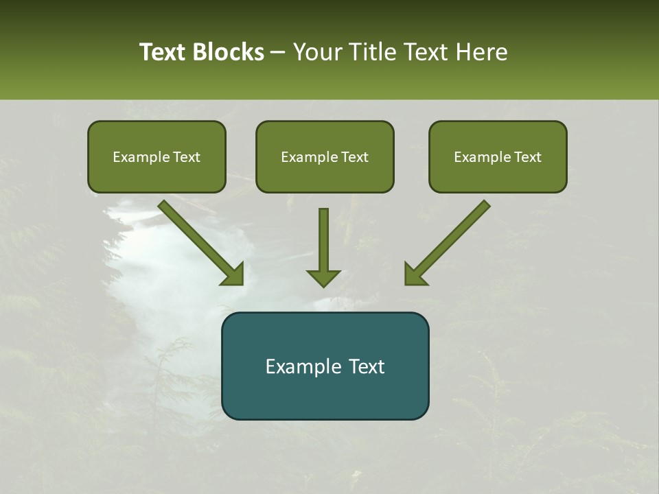 Green Glow Koosah Falls PowerPoint Template