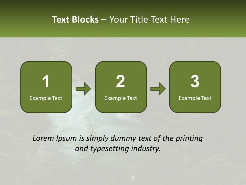 Green Glow Koosah Falls PowerPoint Template