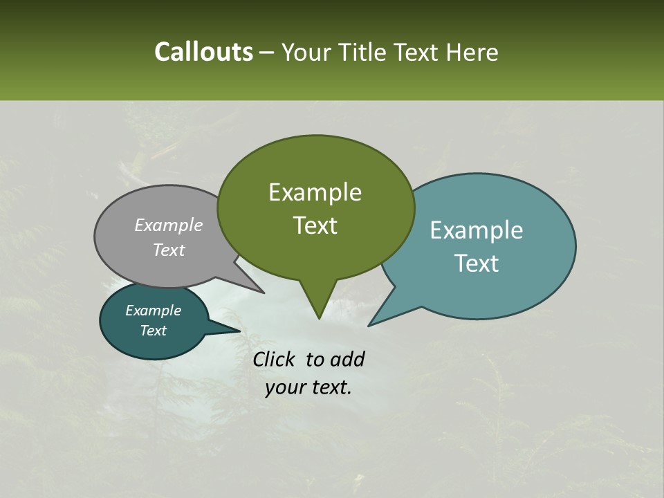 Green Glow Koosah Falls PowerPoint Template