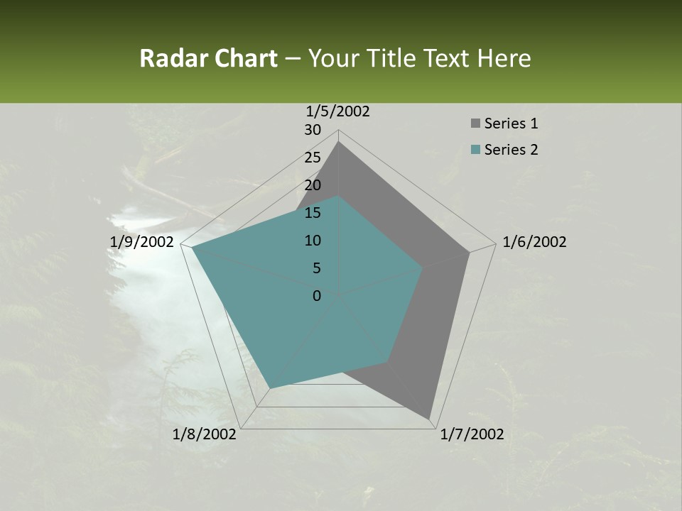 Green Glow Koosah Falls PowerPoint Template