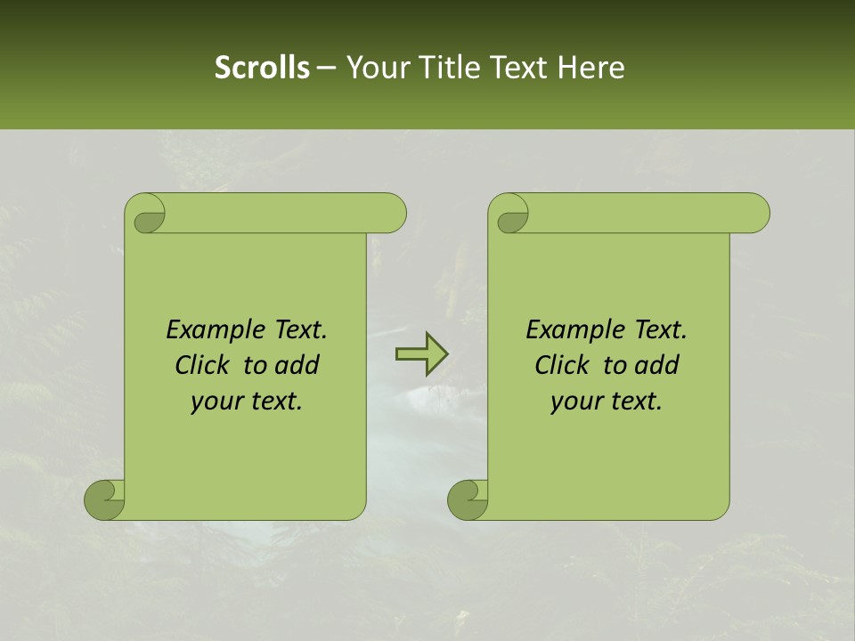 Green Glow Koosah Falls PowerPoint Template