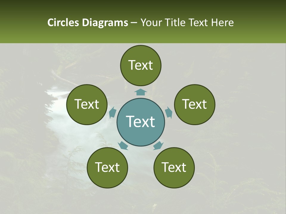 Green Glow Koosah Falls PowerPoint Template