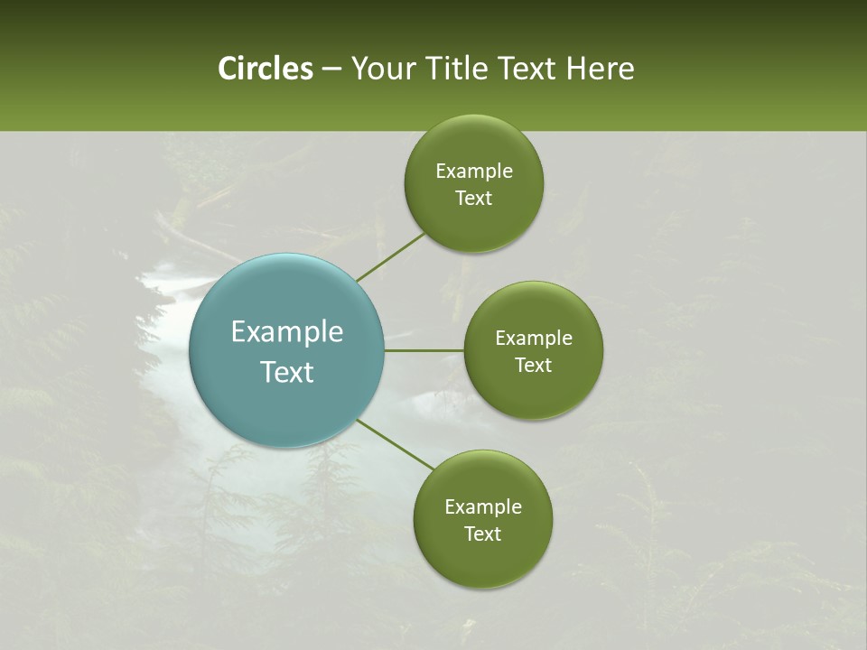 Green Glow Koosah Falls PowerPoint Template