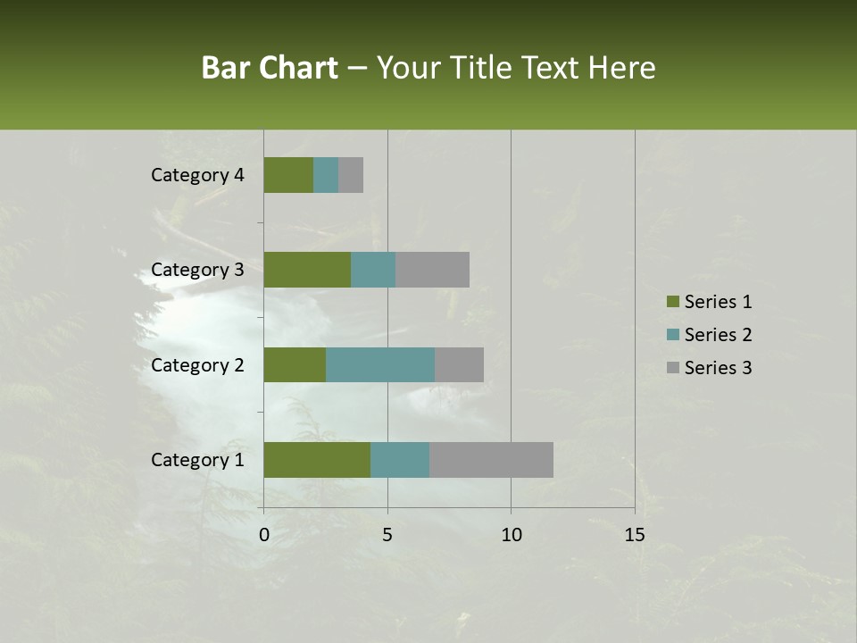 Green Glow Koosah Falls PowerPoint Template