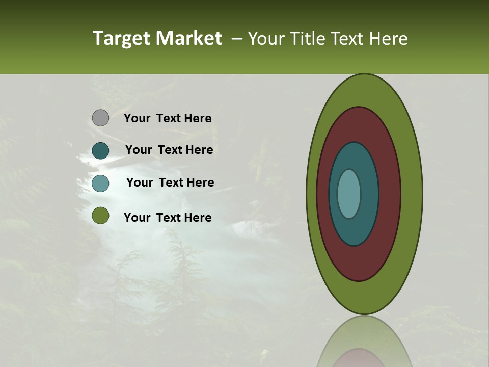 Green Glow Koosah Falls PowerPoint Template