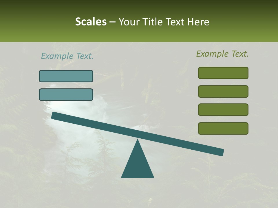 Green Glow Koosah Falls PowerPoint Template