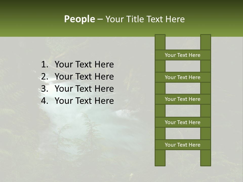 Green Glow Koosah Falls PowerPoint Template