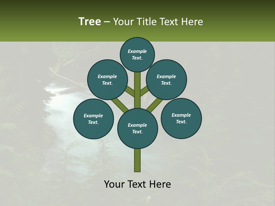 Green Glow Koosah Falls PowerPoint Template