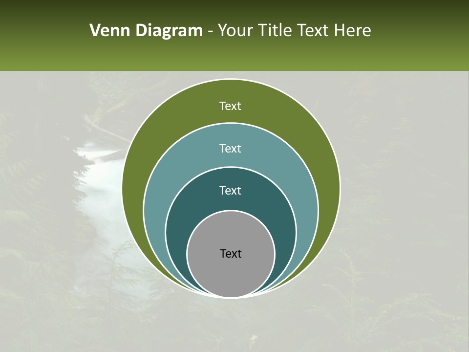 Green Glow Koosah Falls PowerPoint Template