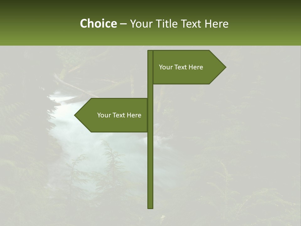 Green Glow Koosah Falls PowerPoint Template