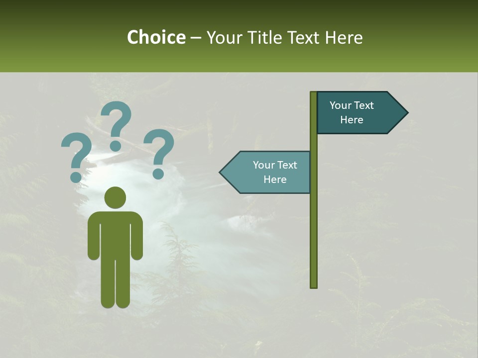 Green Glow Koosah Falls PowerPoint Template