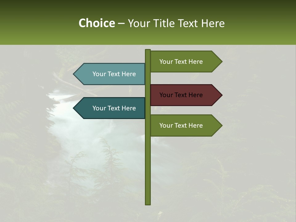 Green Glow Koosah Falls PowerPoint Template