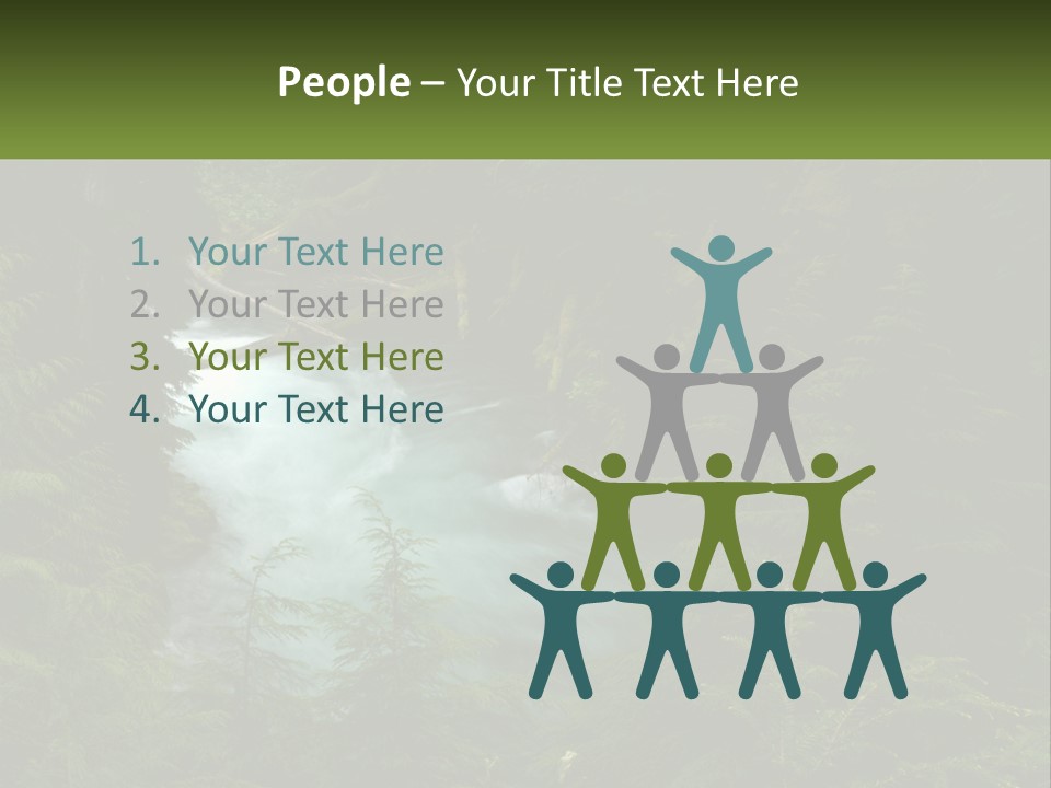 Green Glow Koosah Falls PowerPoint Template